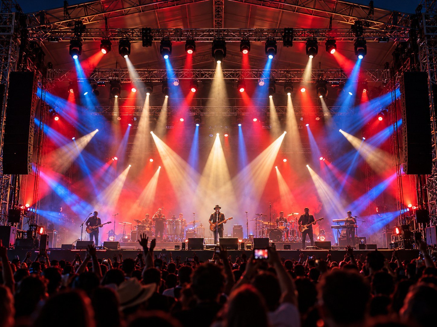 Palco com iluminação cênica profissional
